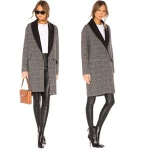 ALLSAINTS Revolve Paige Check Wool Blend Coat NWT